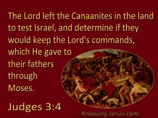 Judges 3:4 The Lord Left Them In The Land To Test Israel (red)